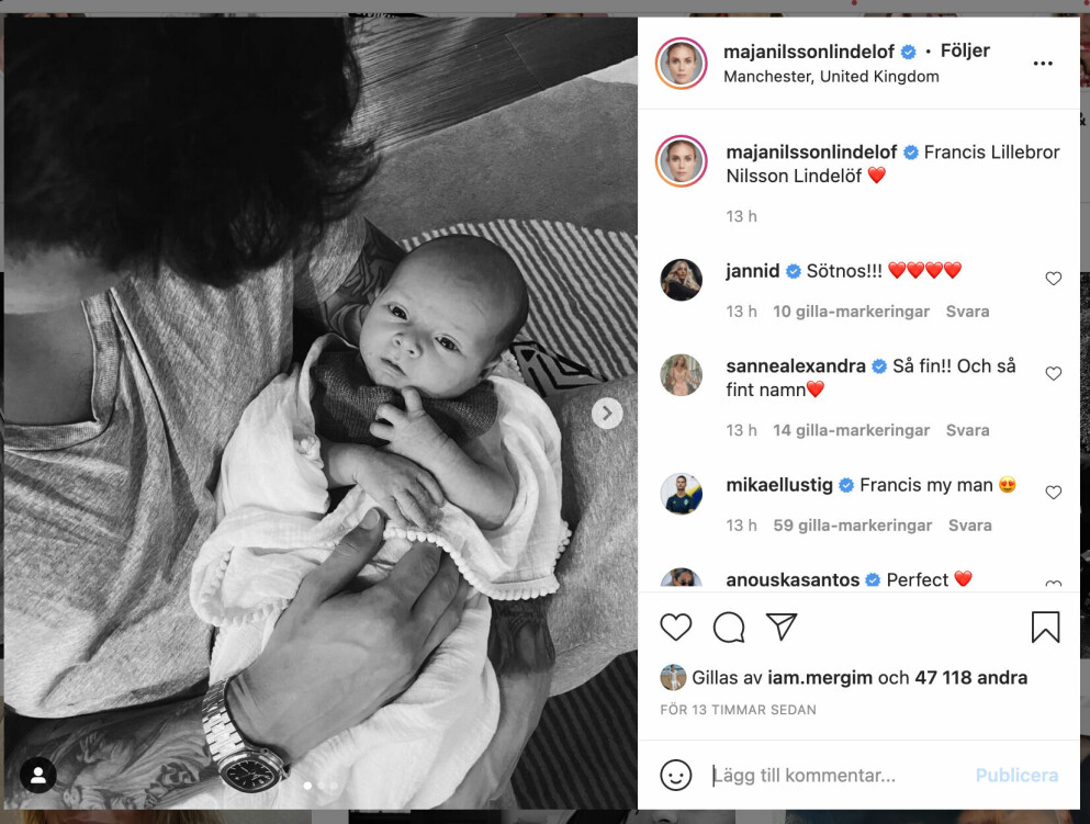 Victor med nyfödde sonen Francis