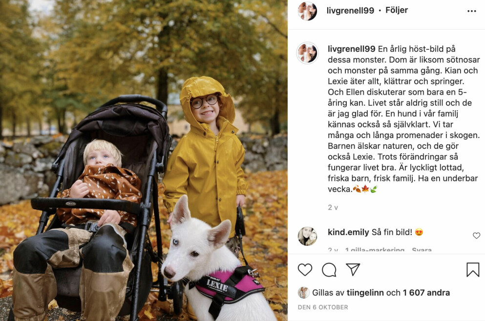 Livs två barn Kian och Ellen.