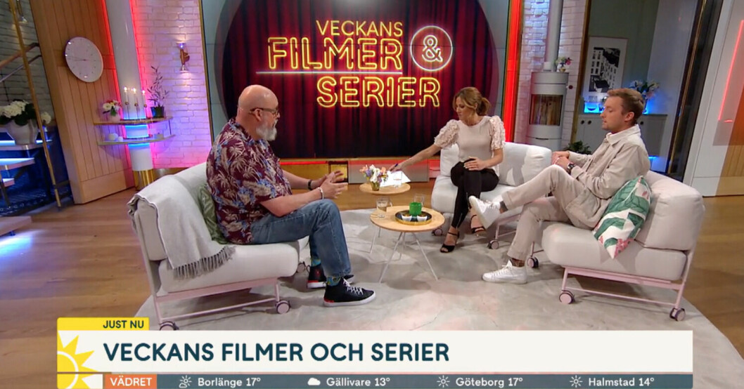 Ronny Svensson på plats i somras för att berätta om Veckans filmer. NYHETSMORGON