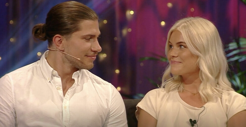 Ida och Sebastian i sista avsnittet av Bachelor. Sebastian och Ida