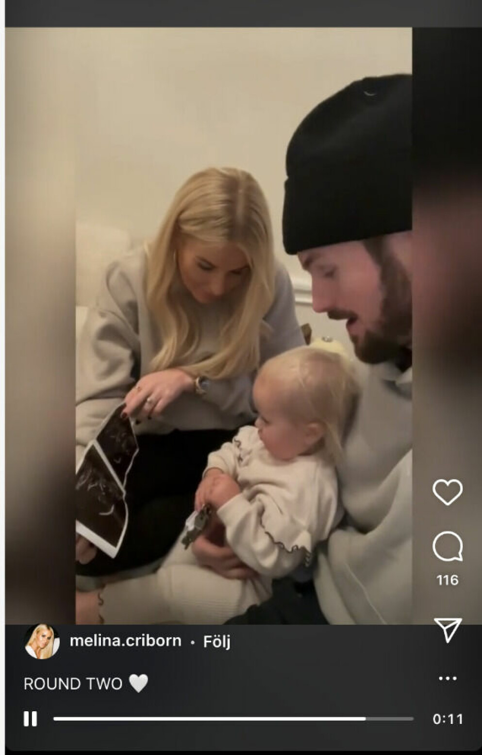 Skärmdump från videon på Instagram.