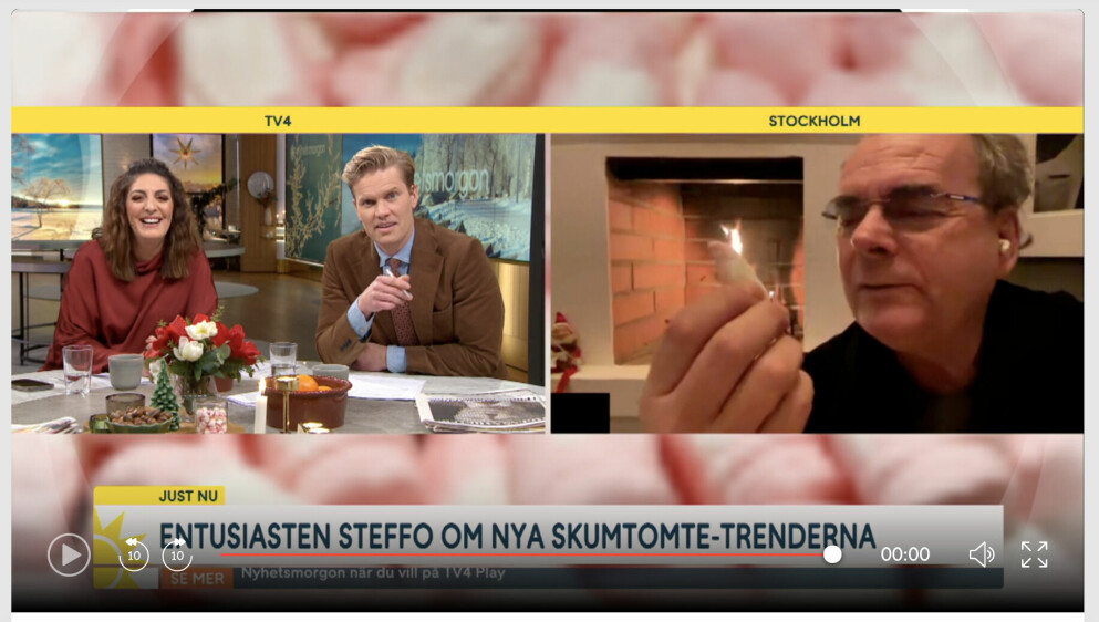 Steffo pratade om skumtomtar i Nyhetsmorgon, men favoriten är dock skumbananer konstaterar han. steffo om skumtomtar