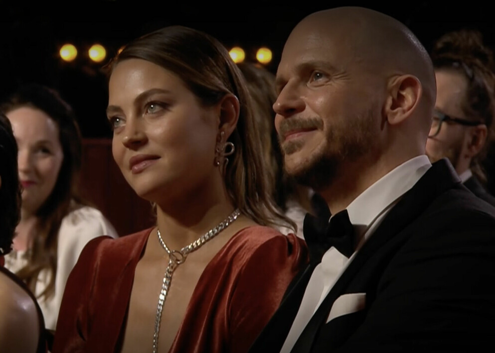 Gustaf Skarsgård, aktuell i filmen Utvandrarna. Gustaf i publiken.
