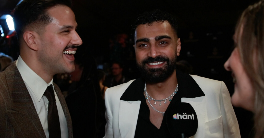Alexander och bästavännen Mustafa var sprudlande glada inför Guldbaggegalan! ALEXANDER ABDALLAH, MUSTAFA Al-Mashhadani