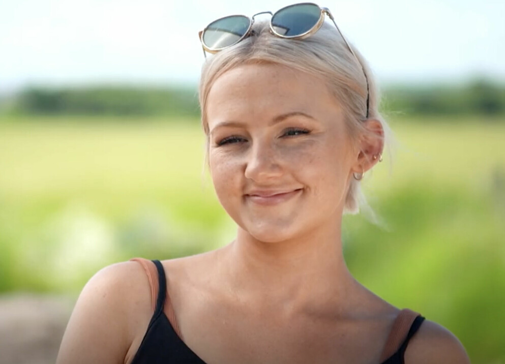 Lina under inspelningen av Bonde söker fru. Bonde-Lina
