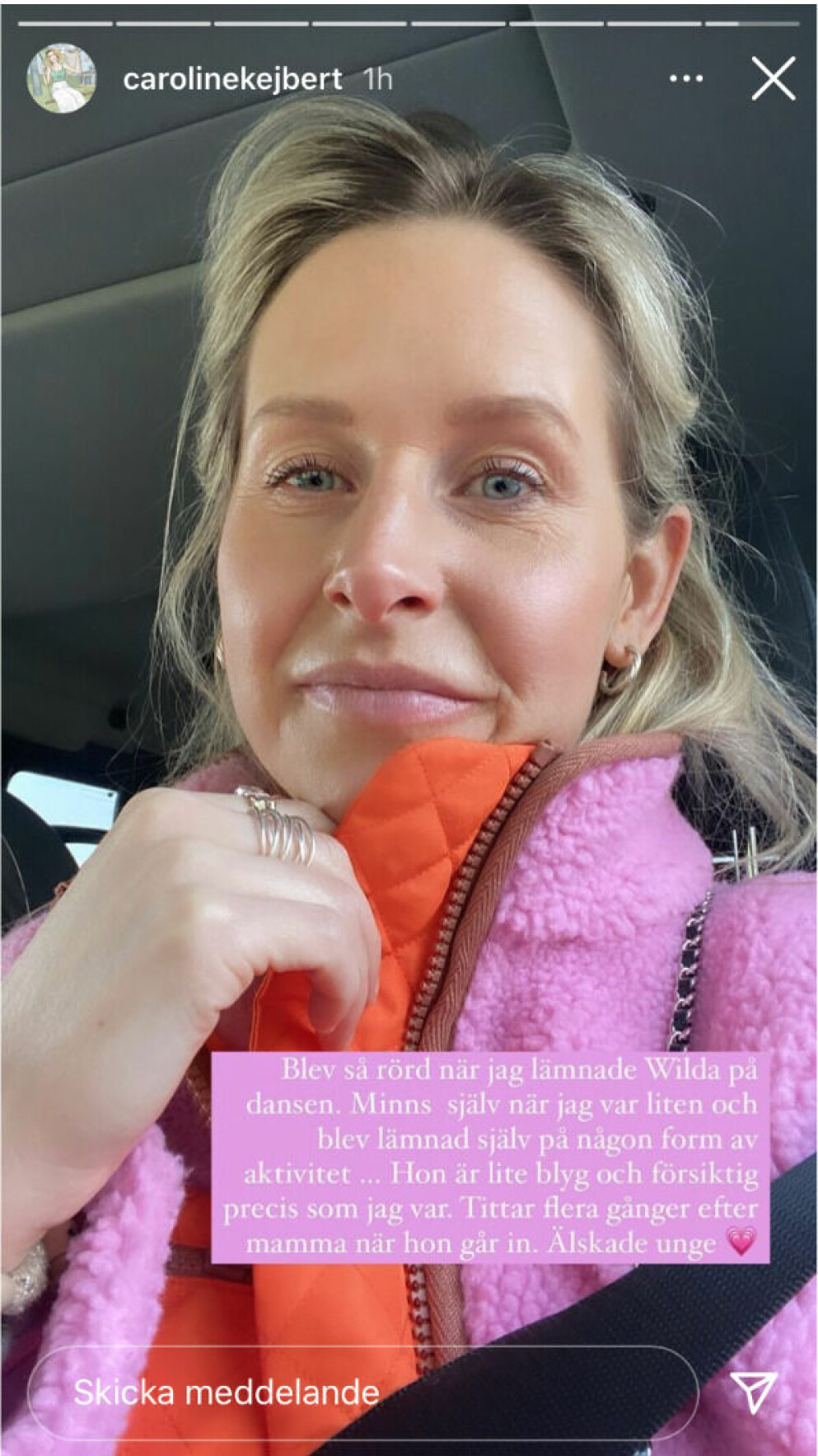 Caroline Kejbert berättar om känslosamma stunden. CAROLINE KEJBERT