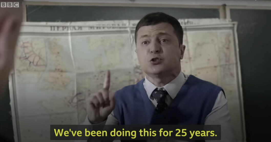 Volodymyr Zelenskyj spelade president i tv-serien ”Servant of the people”. Volodymyr Zelenskyj