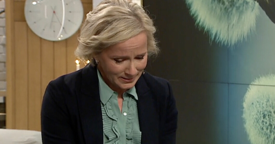 Meteorologen Ulrika Elvgren kunde inte hålla tillbaka tårarna i ”Nyhetsmorgon” när hon kom med beskedet om att Ukraina kommer få det mycket kallare. Ulrika Elvgren