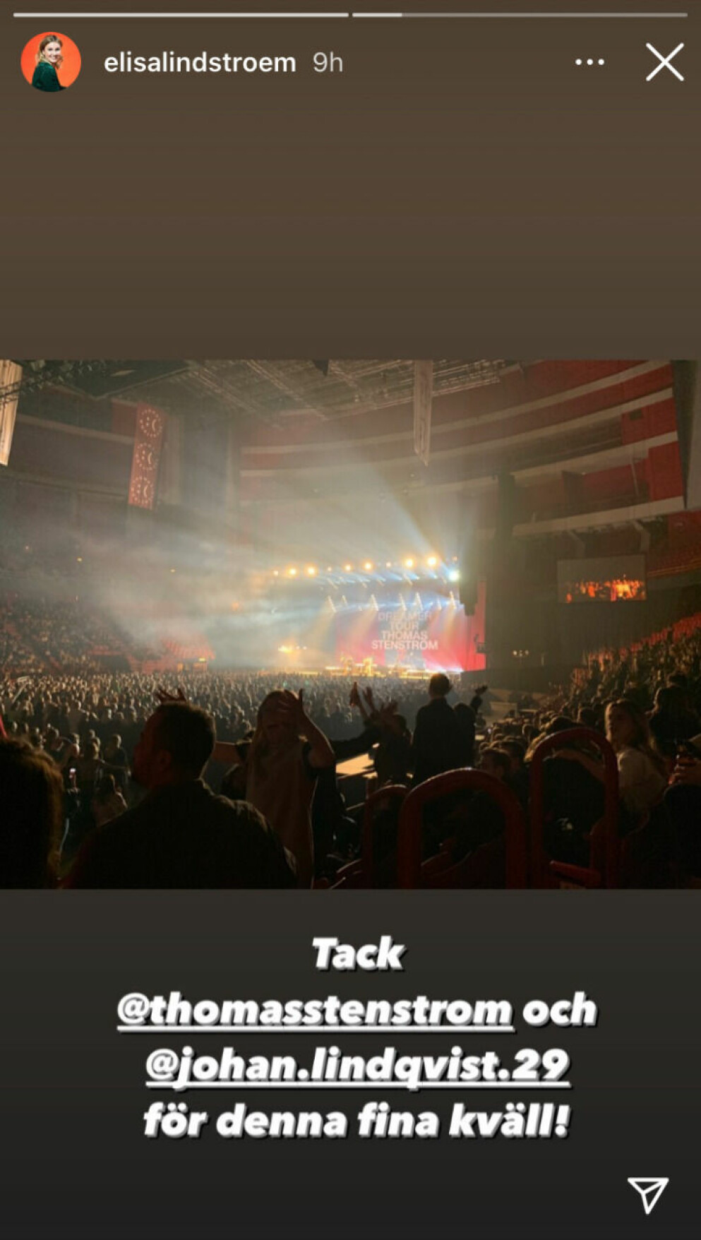 Elisa var på plats när Thomas Stenström fyllde Avicii arena ELISA LINDSTRÖM