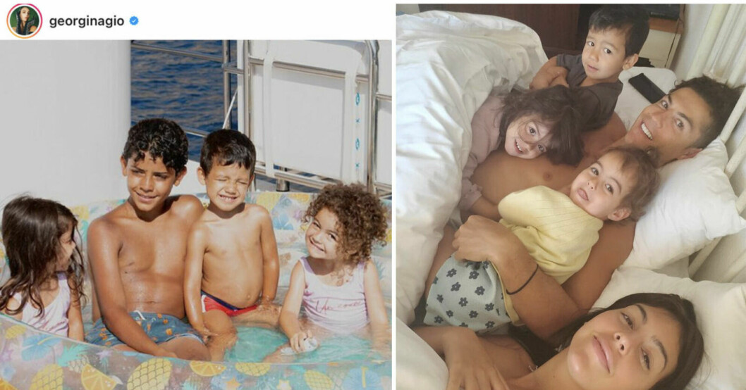 Tillsammans med Cristiano Ronaldo har Georgina Rodriguez dottern Alana Martina. Sedan tidigare har Ronaldo tre egna barn. Georgina Rodriquez och Cristiano Ronaldo med barnen