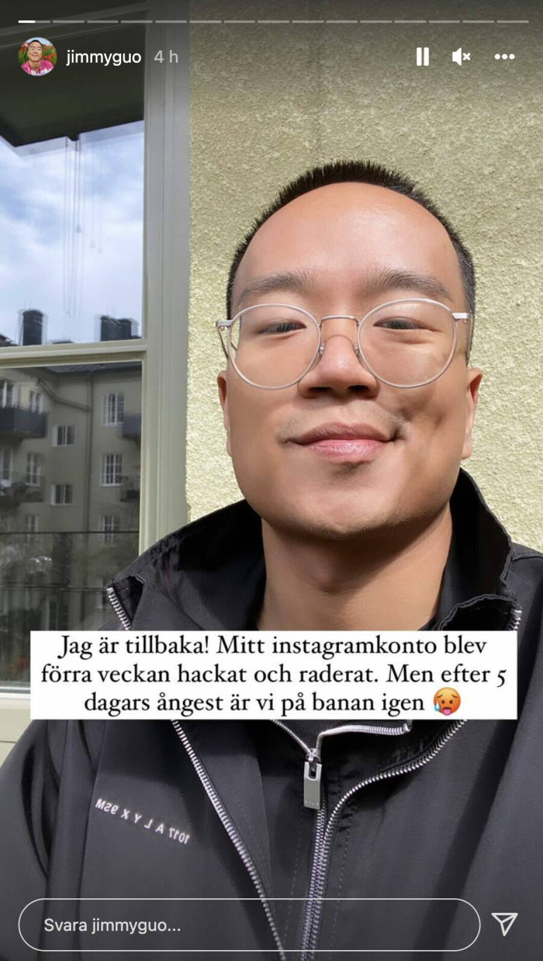 Skärmdump från Jimmy Guos Instagram story. Skärmdump från Jimmy Guos Instagram story.