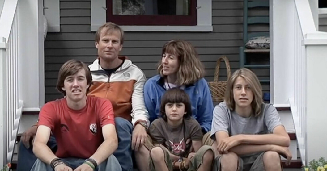 Conrad Anker med frun Jenni och barnen Max, Sam och Isaac. Conrad Anker, Jenni och barnen Max, Sam och Isaac