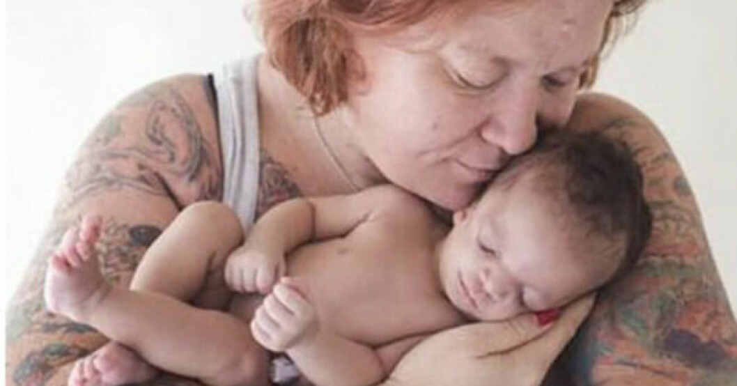 Christina Fischer med dottern Abigail Lynn. Christina Fischer och Abigail Lynn