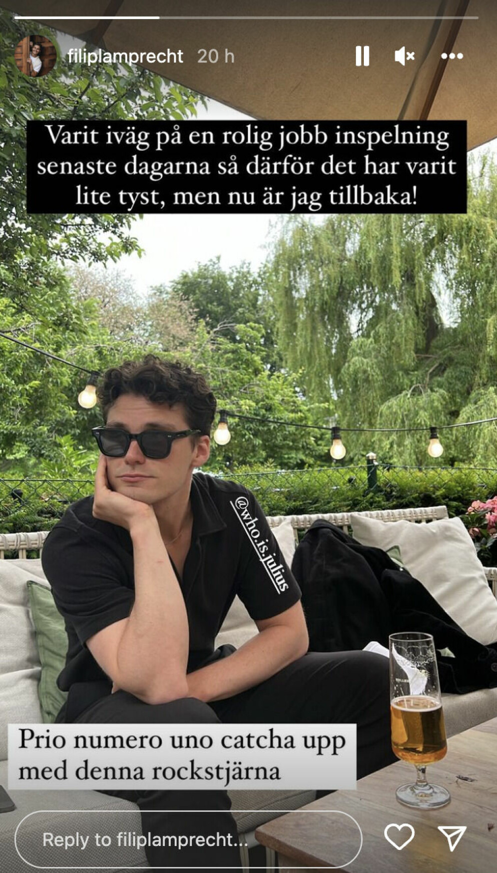 Kändissonen försvann ett tag från rampljuset, nu syns han på Instagram Nu syns Filip på Instagram