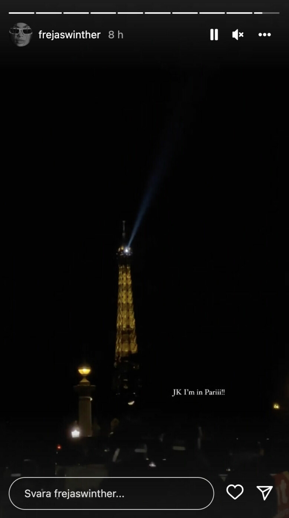Frøya på besök i Paris. Frøya i Paris.