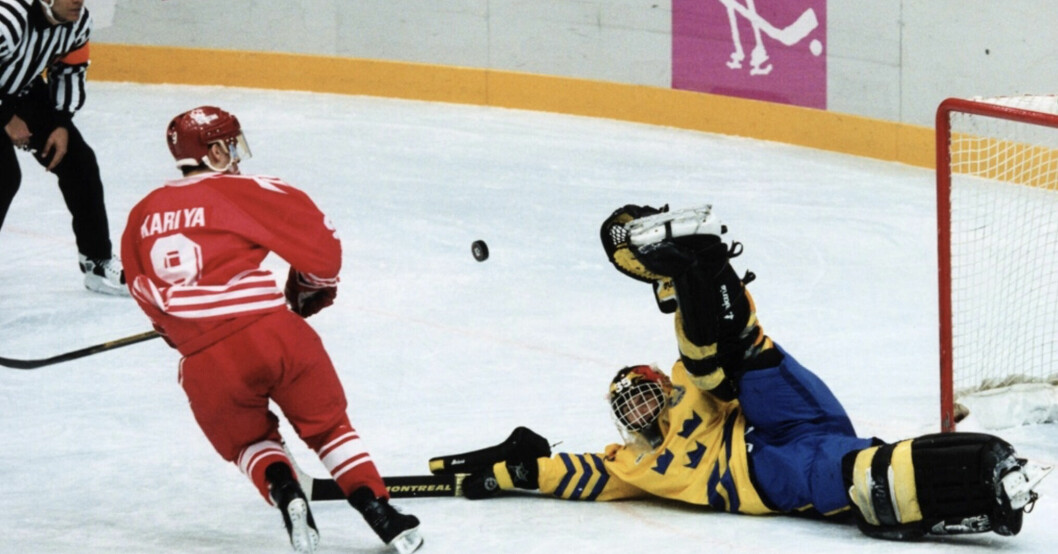 Tommy Salo räddar den avgörande straffen 1994 i OS i Lillehammer.