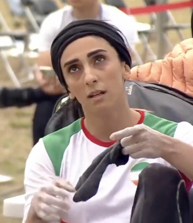 Elnaz Rekabi efter finalen i asiatiska mästerskapen.