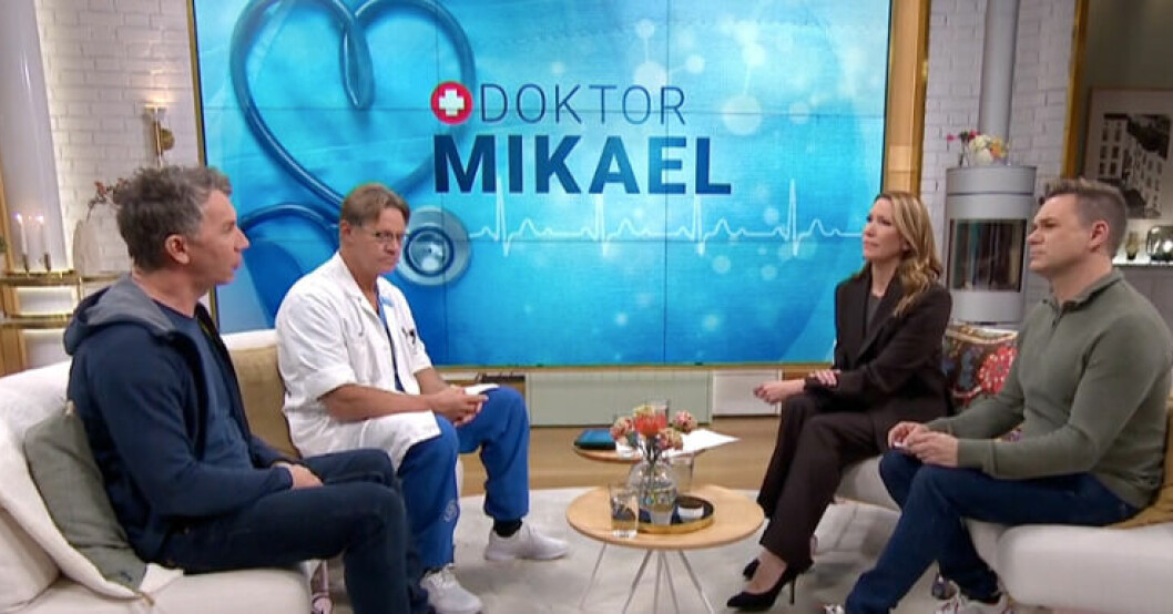 Mårten tillsammans med Doktor Mikael, Jenny Alversjö och Anders Pihlblad. Nyhetsmorgon-gänget.