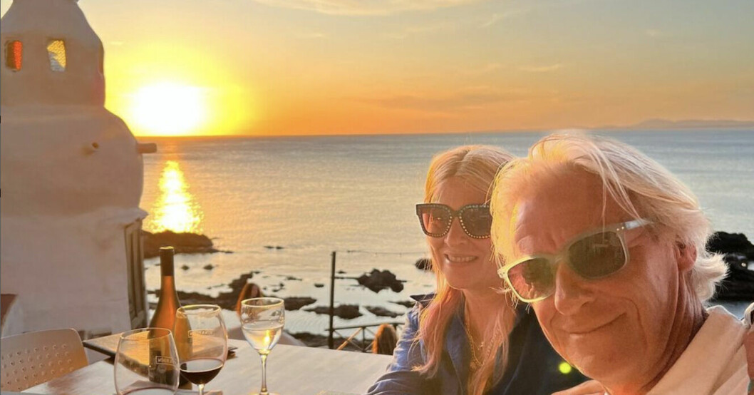 Björn och frun Patricia avnjuter en romantisk middag. ”Fantastisk solnedgång”, skriver de på Instagram. Björn och frun Patricia avnjuter en romantisk middag. ”Fantastisk solnedgång”, skriver de på Instagram.