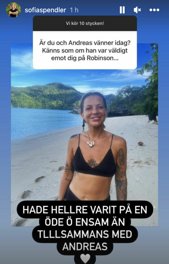 Robinson-Sofia har frågestund på sin Instagram. Sofia Spendler har frågestund på Instagram