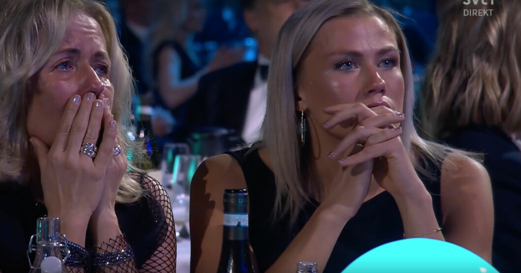 Bianca Salming och hennes mamma Katarina Pettersson direkt efter att Börje-hyllningen avslutats.