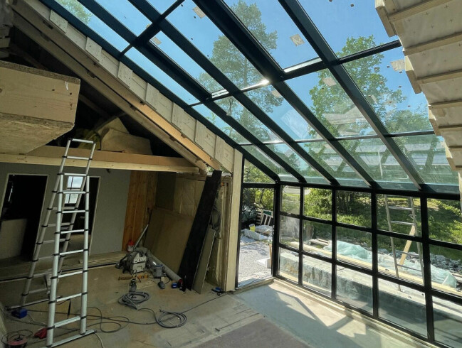 Huset på Lidingö under renoveringen. Huset på Lidingö under renoveringen.