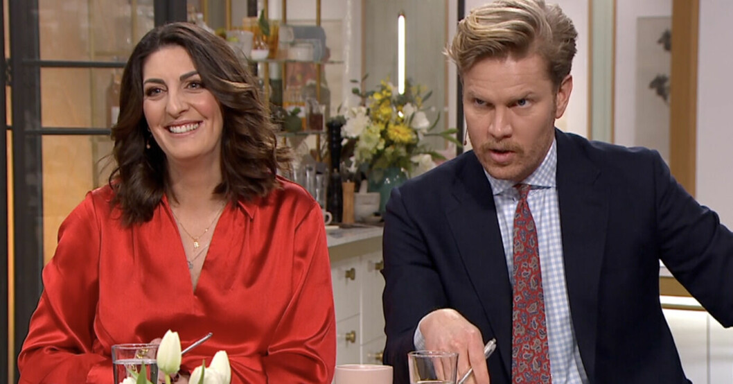 Soraya Lavasani och Martin Järborg förbereder inför den roliga avslutningen på intervjun med Annie Lööf. Soraya Lavasani och Martin Järborg förbereder inför den roliga avslutningen på intervjun med Annie Lööf.