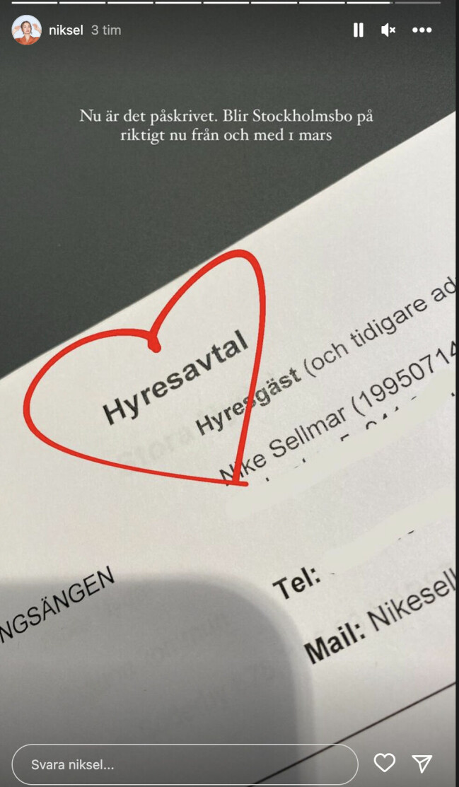 FOTO: Skärmdump från Nike Sellmars Instagram-story.