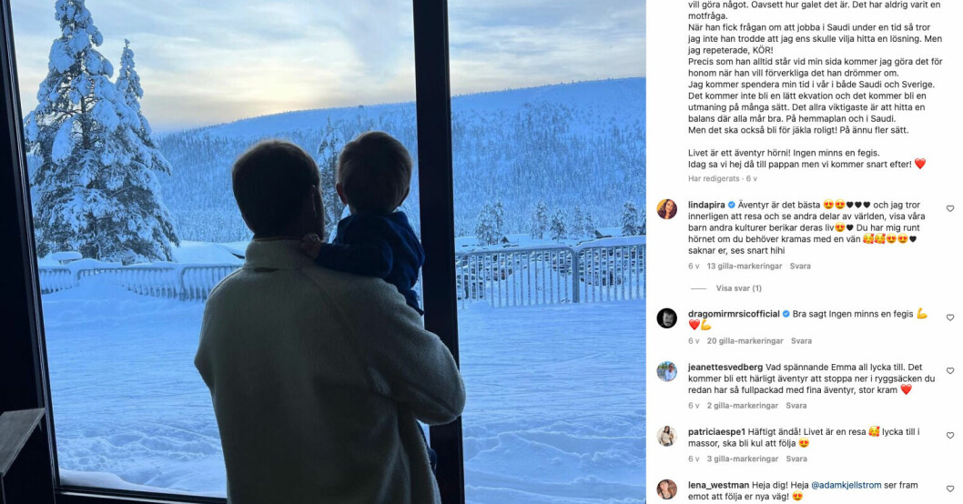 Inlägget som Emma Igelström publicerade 4 januari i år. Då hon avslöjade att familjen skulle flytta till Saudiarabien.