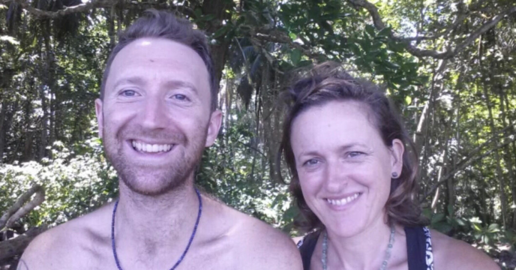 Daniel och Juliet efter att de landat i Costa Rica.