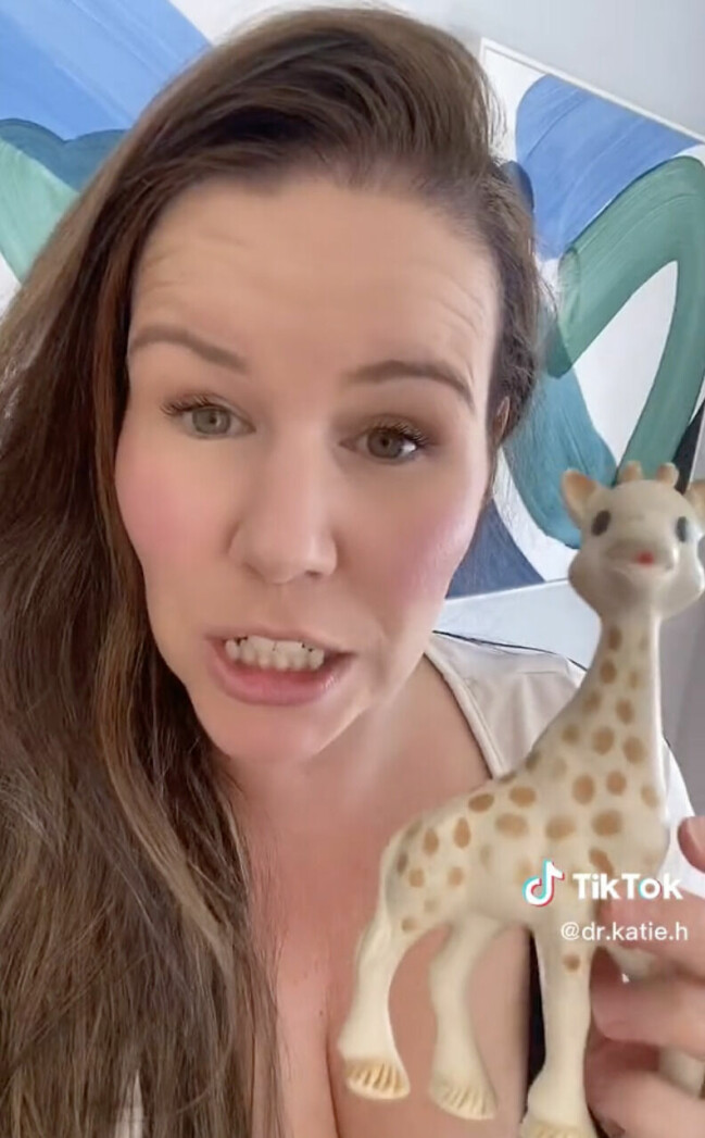 Giraffen var populär hos Katies bebis.