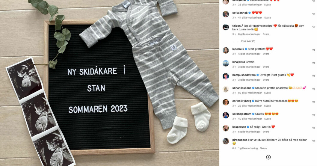 Charlotte Kallas Instagram-inlägg som avslöjade graviditeten. Charlotte Kallas Instagram-inlägg som avslöjade graviditeten.