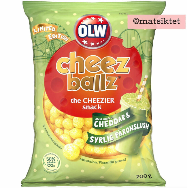 OLW:s nya smak på ostbollarna – cheddar och syrlig päronslush.