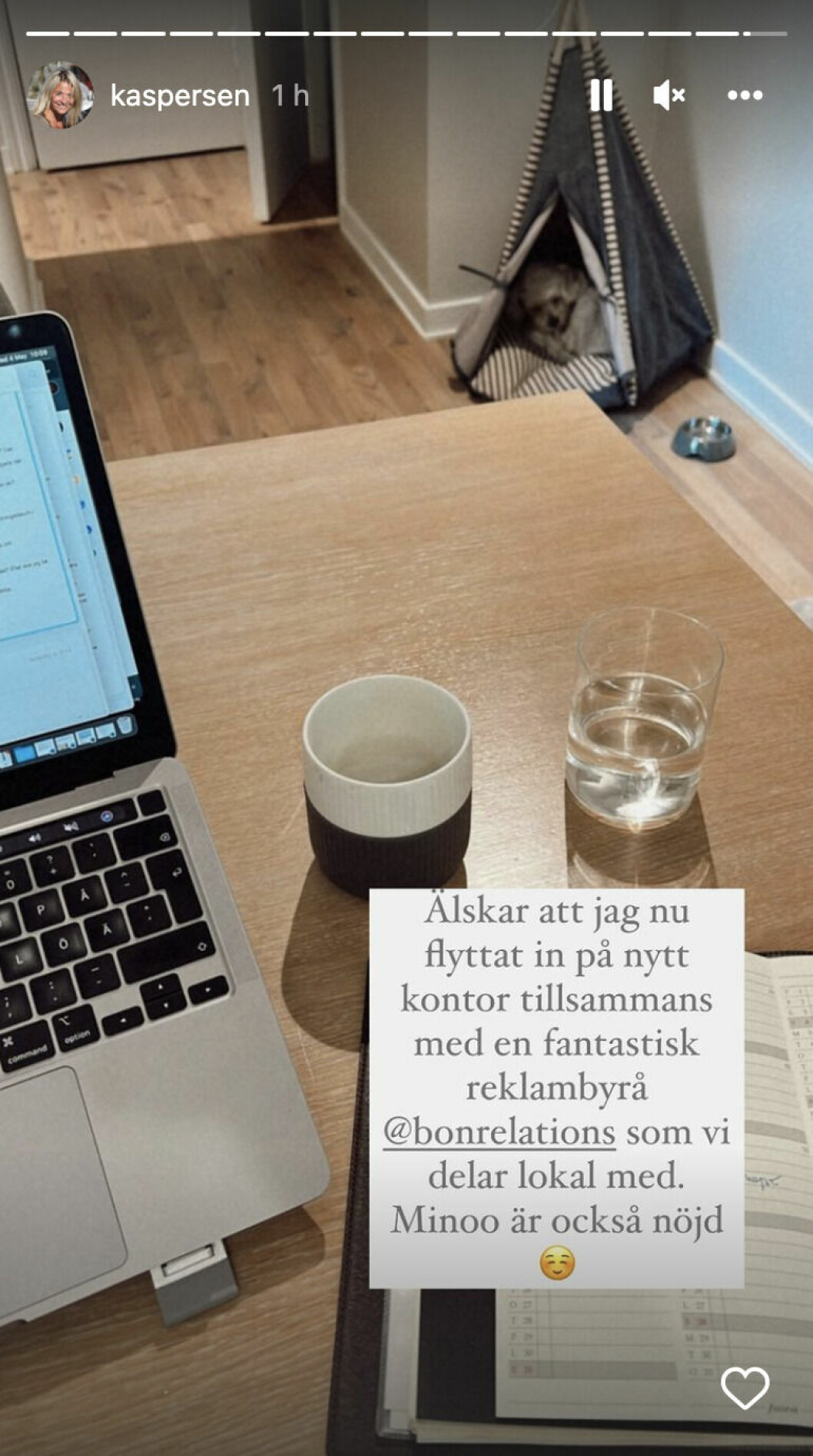Skärmdump från Kristin Kaspersens Instagram story. Skärmdump från Kristin Kaspersens Instagram story.