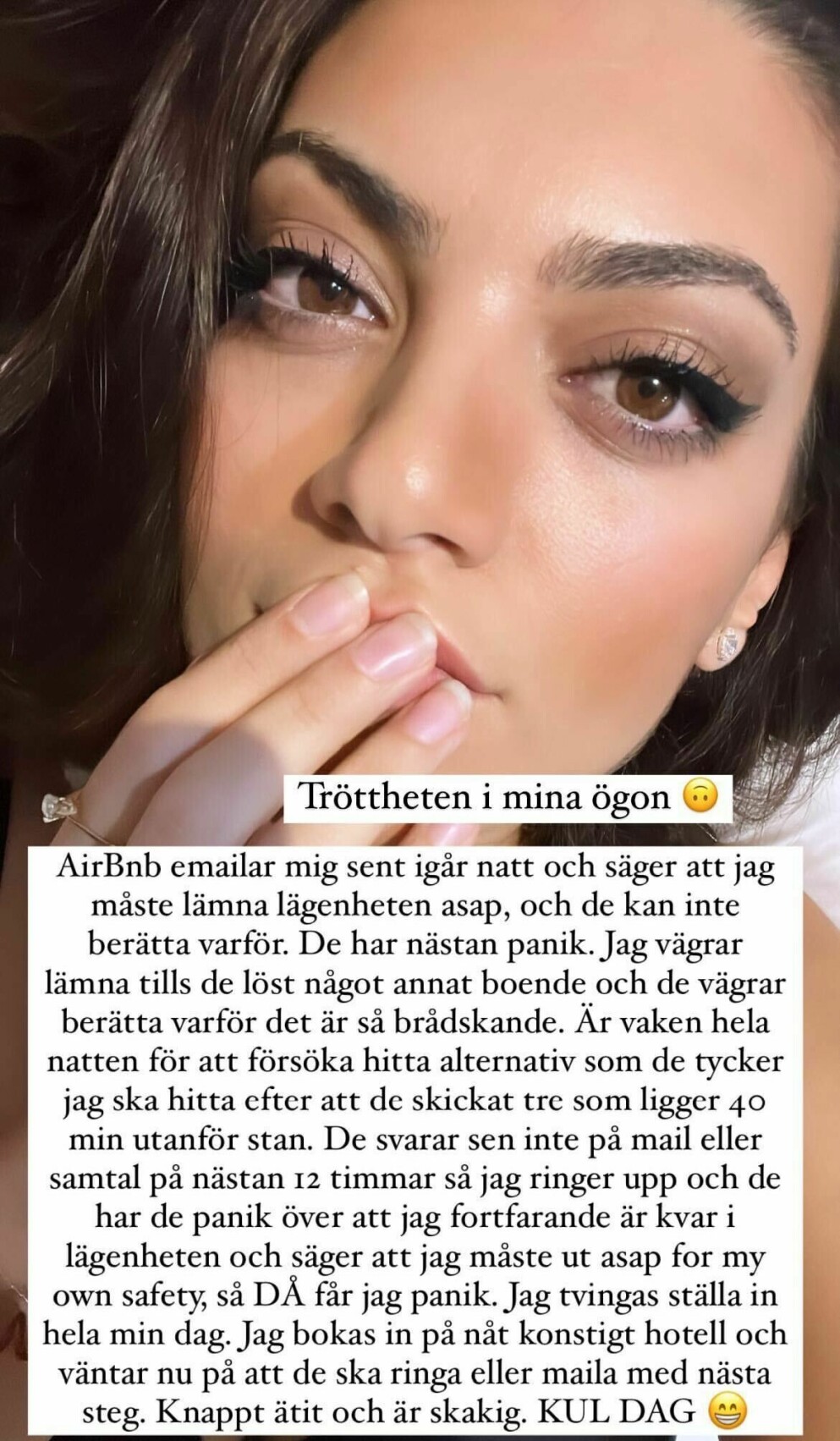 Skärmdump på Katia Mosallys Instagram story. Skärmdump på Katia Mosallys Instagram story.