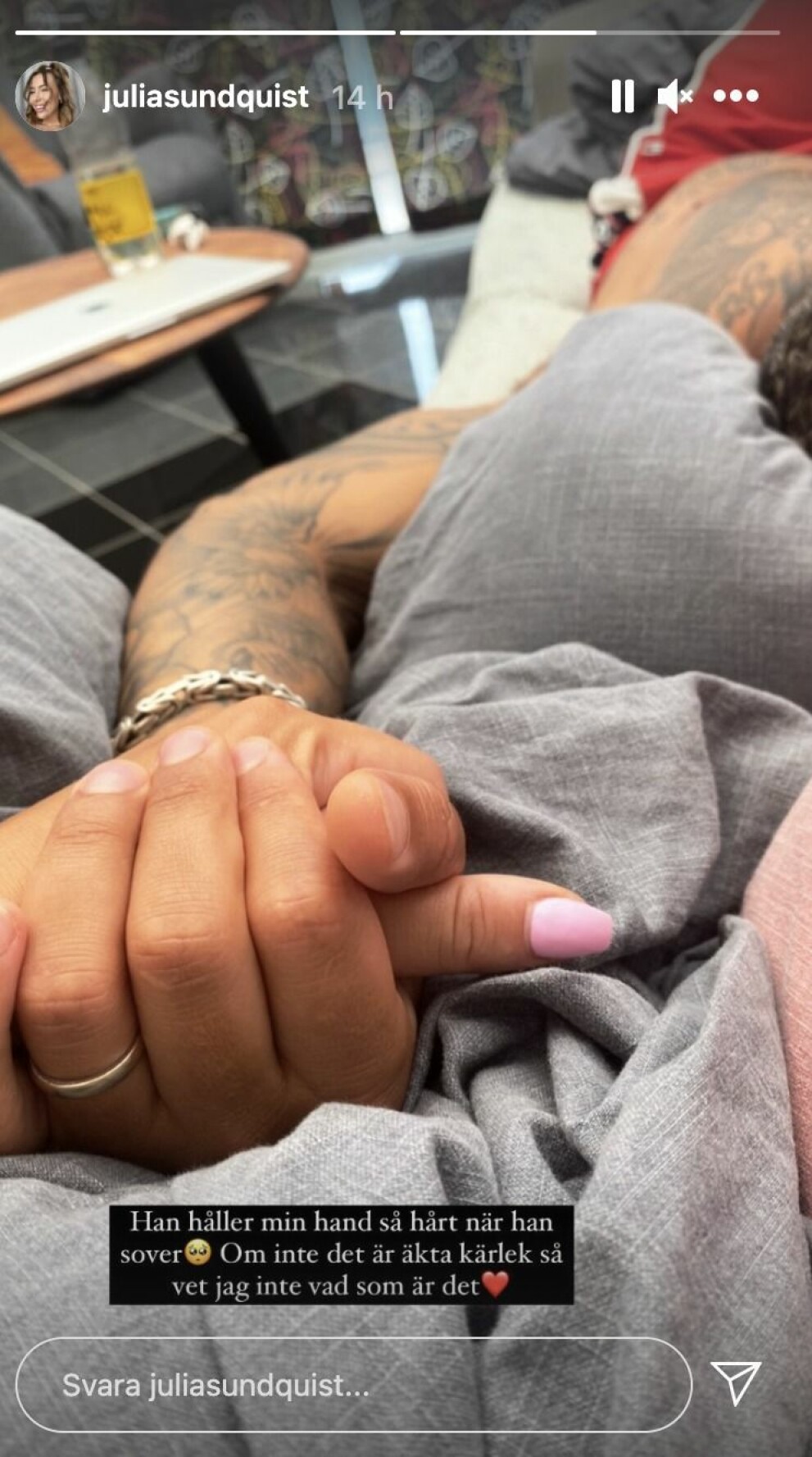 Julias starka ord om Samir. Julia Sundqust Instagram