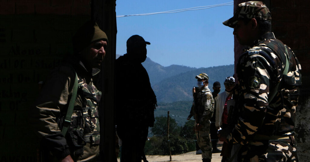 Soldater i staden Ukhrul i delstaten Manipur. Arkivbild. Indien: Över 50 döda i etnisk konflikt
