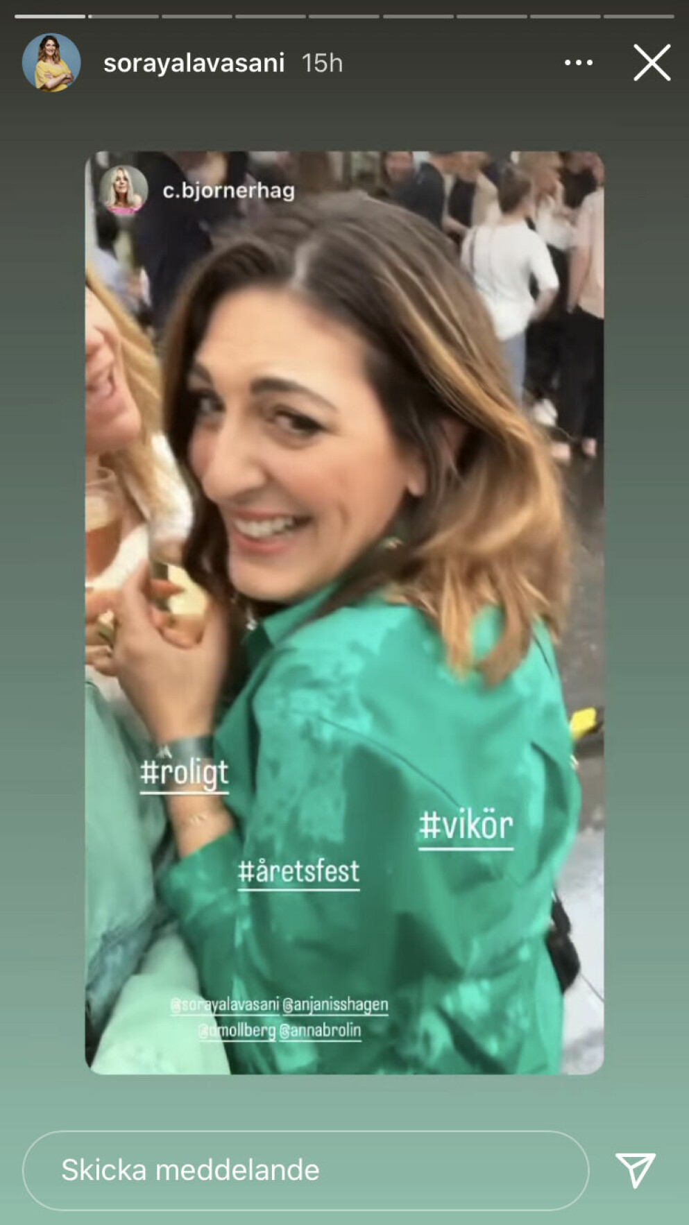 Soraya blev träffad av regnet och visar upp en blöt rygg. Soraya blev träffad av regnet och visar upp en blöt rygg.