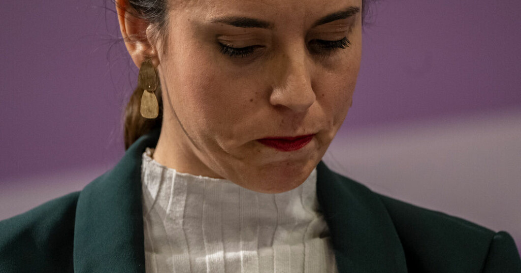 Spaniens jämställdhetsminister Irene Montero. Arkivbild Spansk samförståndslag godkänd