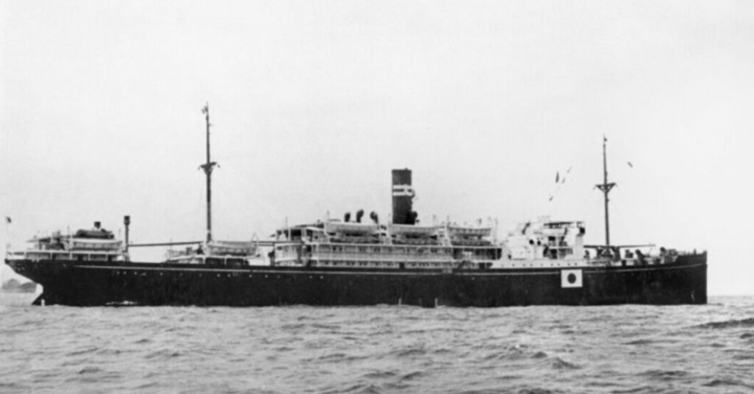 SS Montevideo Maru användes för fångtransporter. Men det visste inte den amerikanska ubåten om som sänkte henne 1942. Pressbild. Vrak med tusen krigsfångar ombord hittat