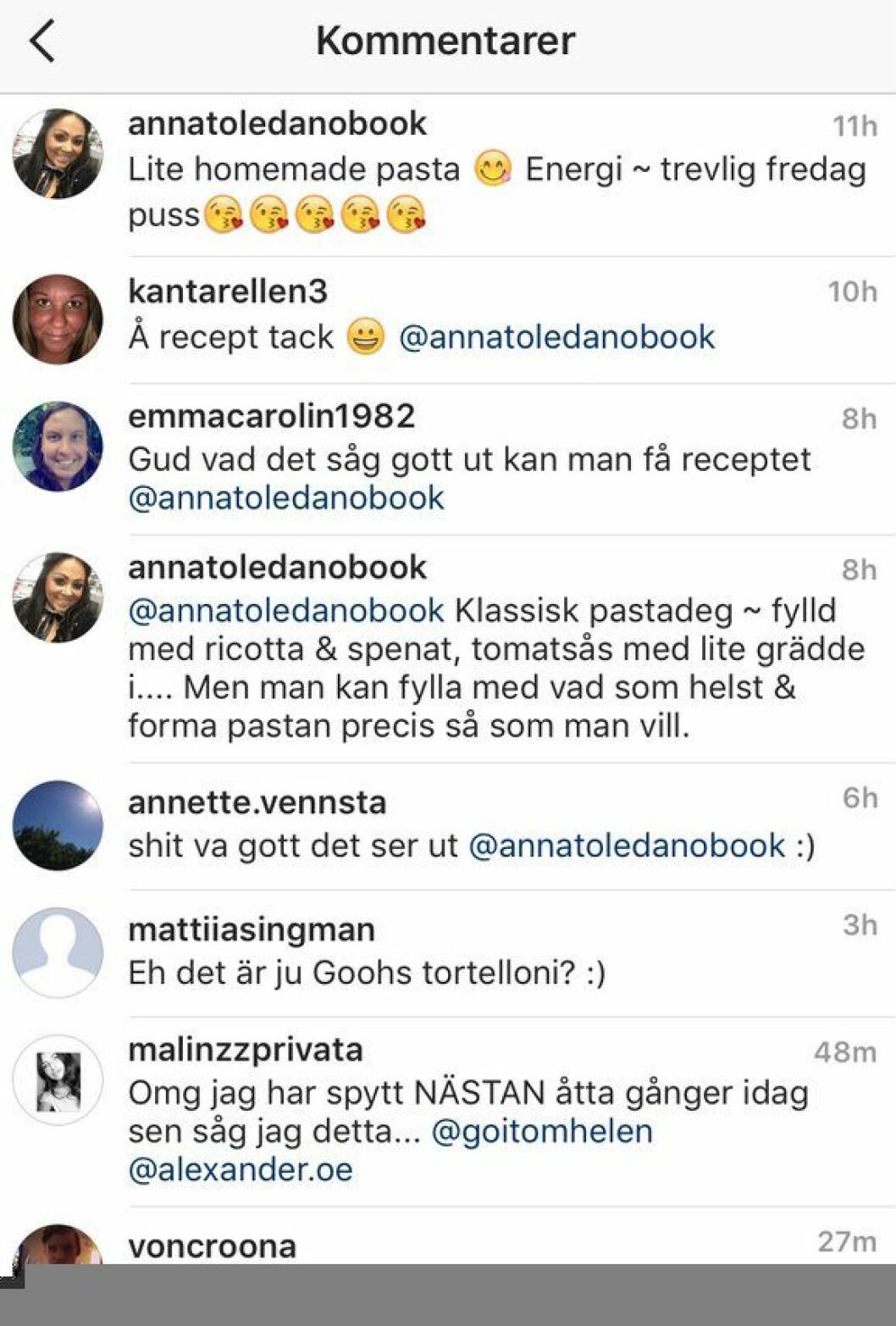Anna Book fick snabbt en hel del kommentarer.