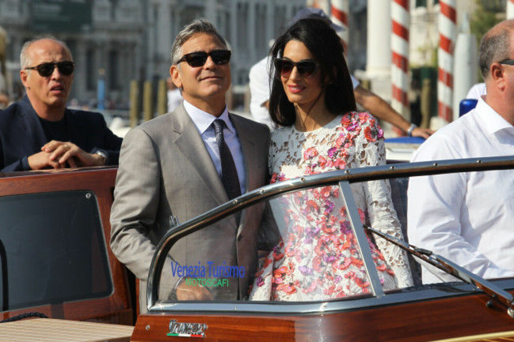 George Clooney och Amal Clooney är gifta men vad säger frun om dessa bilder på sin make? Foto: Stella.