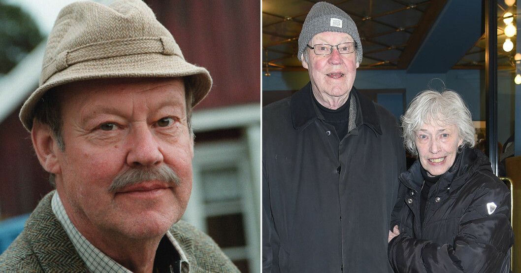 Sten Ljunggren 1999 och med Barbro Oborg 2019. Sten Ljunggren och Barbro Oborg.