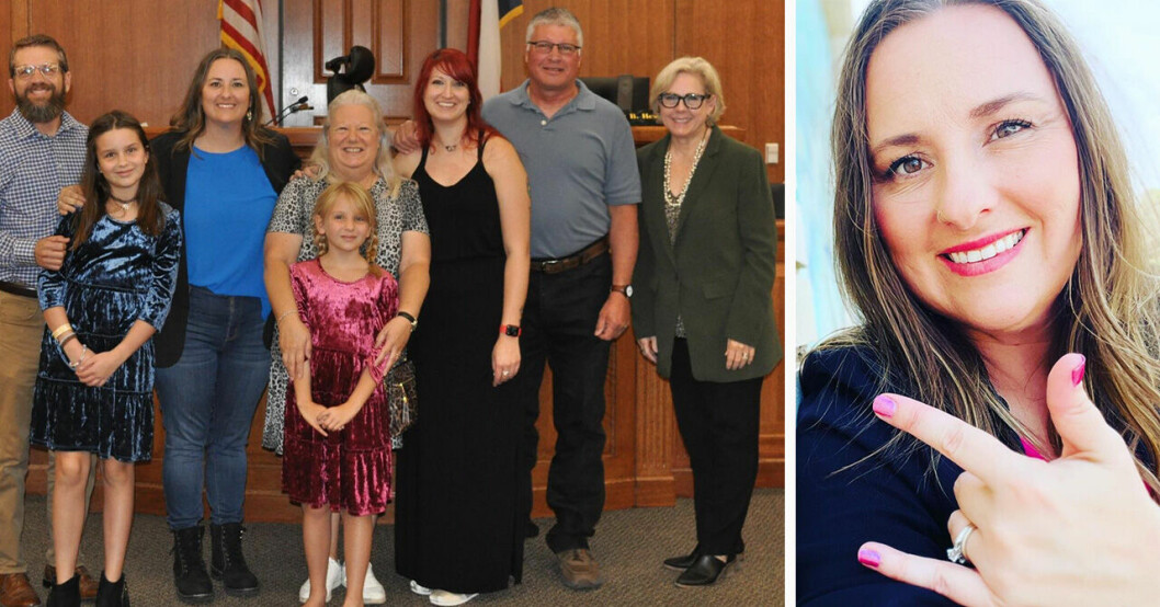 Stephanie Ellison med sin familj.