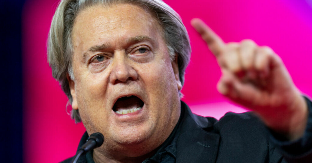 Steve Bannon anklagas för att ha använt donerade pengar till att berika sig själv. Arkivbild. Bannon anklagas för att ha lurats om muren