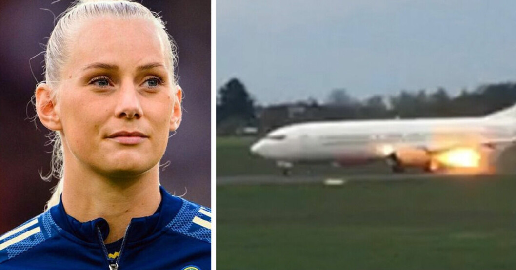 Svenska stjärnan Stina Blackstenius i flygdrama – planet fattade eld: ”Chockartat”