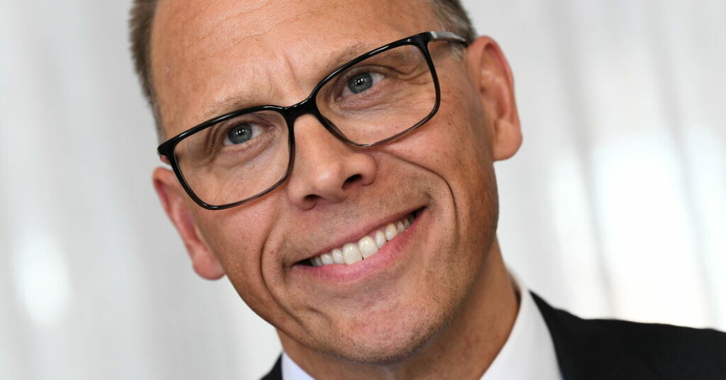 Storbanken Nordea, med vd Frank Vang-Jensen, rapporterar kvartalssiffror. Arkivbild. Nordea sjunker på börsen trots stark rapport