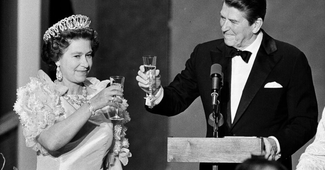 Storbritanniens drottning Elizabeth och USA:s president Ronald Reagan i San Francisco den 3 mars 1983. FBI avvärjde mordplaner mot drottning Elizabeth