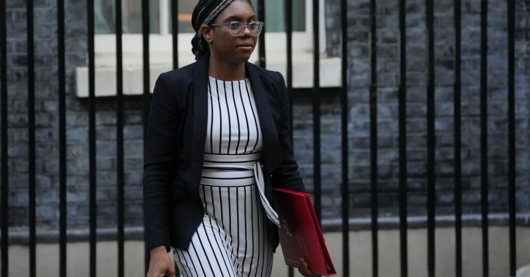 Storbritanniens näringslivsminister Kemi Badenoch. Arkivbild. Sänkt brittiskt tempo för att få bort EU-lagar