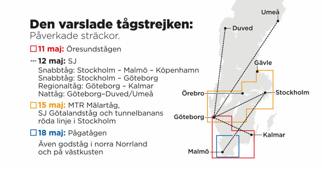 Så kan tågstrejken påverka din resa